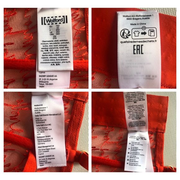 NWT Wolford Logo Obsessed Bustier Crop Top in Red Glow Size 34D - Picture 13 of 17